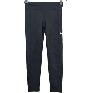 Nike Dri-FIT Kids Girls Black Athletic Leggings CI9940-010 Size XS